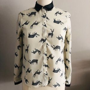 Zara Aztec Deer Print Blouse